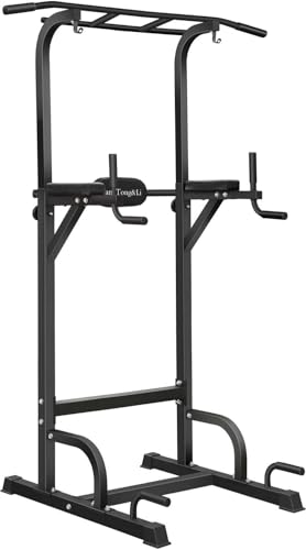 BangTong&Li Power Tower Dip Station Verstellbare Klimmzug- & Dip-Ständer, Multifunktionales Krafttraining, Klimmzugstange, Fitnessgerät für Heim-Fitness-Studio (Schwarz) von BangTong&Li