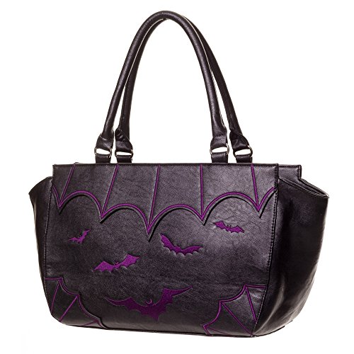 Banned Damen Handtasche - Purple Bats Henkeltasche von Banned