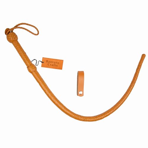 Bantoro Crafts Braune Einzelschwanz-Peitsche, 8 Stränge, geflochtenes Leder, 0,90 m, rutschfest, fester Griff Bantoro Crafts Braune Einzelschwanz-Peitsche, 8 Stränge, geflochtenes Leder, 0,90 m, rutschfest, fester Griff von Bantoro Crafts