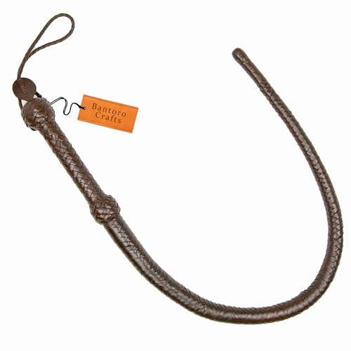 Bantoro Crafts Horse Riding Equestrian 3 Fuß / 0,90 Meter Länge 8 Zöpfe Stränge geflochtenes Leder Reiten Reiter Rutschfester, Fester Griff von Bantoro Crafts