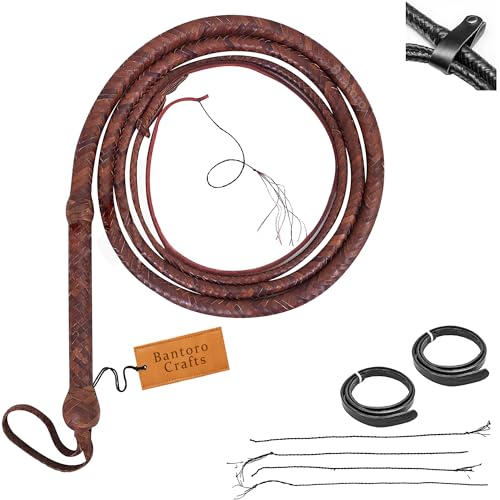 Indiana Jones Peitsche aus Känguruleder Flechtpeitsche aus Leder mit 16 Zöpfen robuster Peitschenbauch und Lederpolster innen Lautes Knallen der Peitsche Lederpeitsche (3 Fuß / 0,90 Meter) Indiana Jones Peitsche aus Känguruleder Flechtpeitsche aus Leder mit 16 Zöpfen robuster Peitschenbauch und Lederpolster innen Lautes Knallen der Peitsche Lederpeitsche (3 Fuß / 0,90 Meter) von Bantoro Crafts
