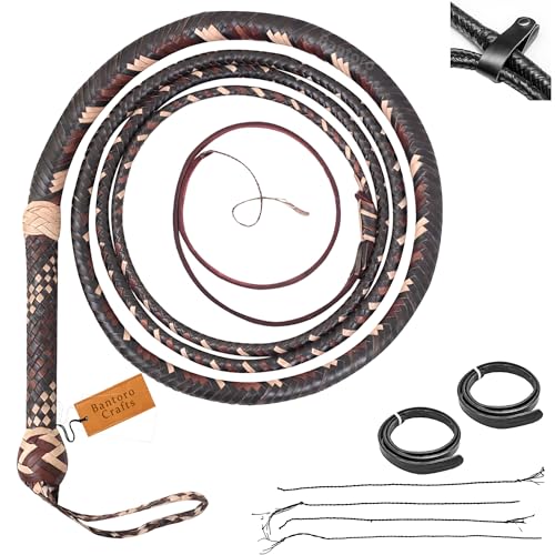 Indiana Jones Peitsche, Kängurufell, für den Reitsport, Bullenpeitsche, Leder, robuster Peitschenbauch und Lederpolster innen, 16 geflochtene Stränge, geflochtenes Leder Reitsport (12 Fuß (3,6 Meter)) Indiana Jones Peitsche, Kängurufell, für den Reitsport, Bullenpeitsche, Leder, robuster Peitschenbauch und Lederpolster innen, 16 geflochtene Stränge, geflochtenes Leder Reitsport (12 Fuß (3,6 Meter)) von Bantoro Crafts