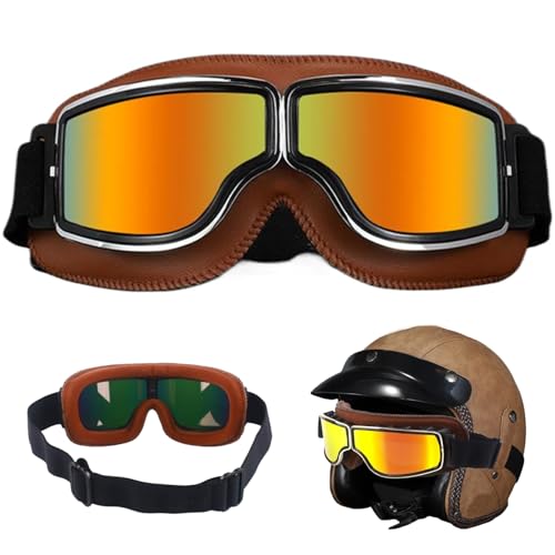 Banziaju Motorradbrillen winddichtem Motorradfahrzeuggläser Sandfest -Motorradhelm Visier mit PC -Objektiv und Gummiband für Fahren und Kreuz, Dirt Bike Goggles 7.5x3.2 von Banziaju