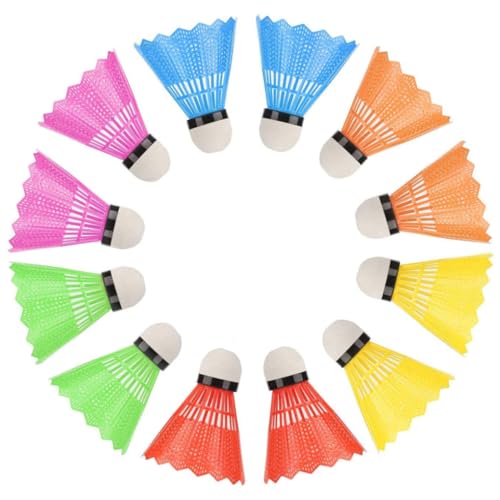 Nylon Badminton Shuttlecocks Nylon Badminton Shuttlecocks Balls hohe Geschwindigkeit für Innenunterhaltungssportspiele zufällige Farbe 12pcs von Banziaju