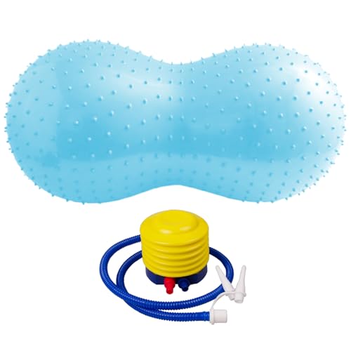 Baobiutin Erdnusskugel Blue Schwangerschaft Erdnussball mit Pumpe PVC Tragbarer verdickter Yogaball Flexibler Trainingskugel für Therapie, Wehen, Geburts- und Hundetraining, Erdnussball 35x18 von Baobiutin