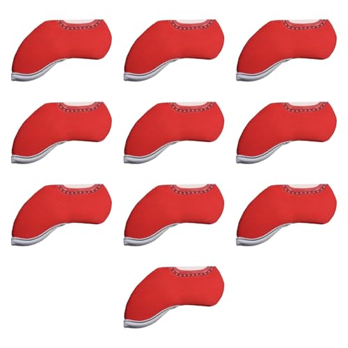 Baoblaze 10x Golf Iron Head Cover Golf Club Protektoren Modische Ärmeln Golf Club Headcover für Putter Golfer Outdoor Sport Golf Spiele, Rot von Baoblaze