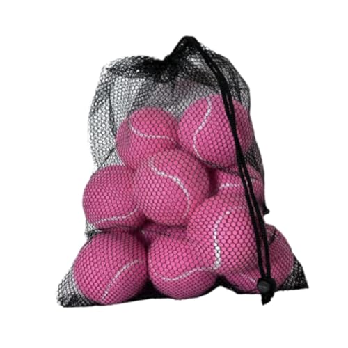 Baoblaze 12 stück Tennis Bälle Haustier Hund Spielbälle Elastische Praxis Bälle Training Bälle für Spiele Sport Tennis Enthusiasten Indoor, ROSA von Baoblaze