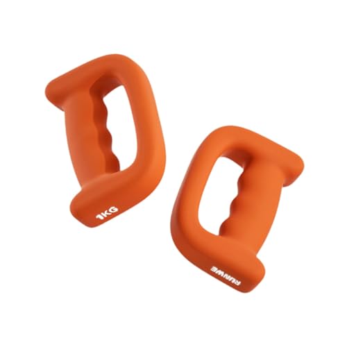 Baoblaze 2 Stück Boxhanteln, Handgewicht, 1 kg, D-förmiger Griff, Hantel, Handgewicht für Walking, Pilates, Fitness, Krafttraining, Orange von Baoblaze