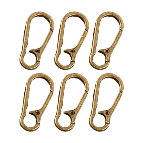 Baoblaze 6 Stück Karabinerhaken für Schlüsselanhänger, 4,6 cm, Used-Look-Metall-Schlüsselclips für Gürtelschlaufe, Federschnallenhaken für Hundeleine und Baoblaze 6 Stück Karabinerhaken für Schlüsselanhänger, 4,6 cm, Used-Look-Metall-Schlüsselclips für Gürtelschlaufe, Federschnallenhaken für Hundeleine und von Baoblaze