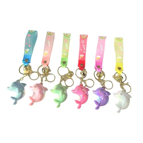 Baoblaze 6 Stücke Delphinschlüsselkain Compact Keyring Animal Doll Keyring für Frauen Geschenk von Baoblaze