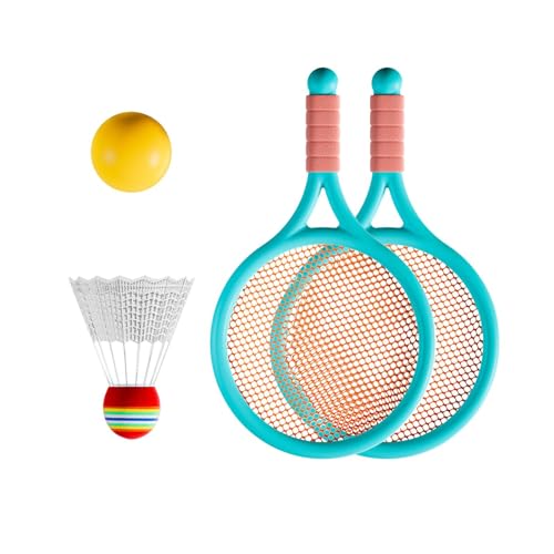 Baoblaze Badminton-Tennis-Set für Kinder, Tennisschläger, Tennisschläger-Set, interaktives Eltern-Kind-Spielzeug für Anfänger, Spieljungen, Blau von Baoblaze