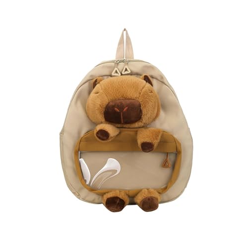 Baoblaze Capybara-Rucksack, süße, weiche Capybara-Spielzeugtasche für Kinder, Festivals, den täglichen Gebrauch und Camping, Khaki von Baoblaze