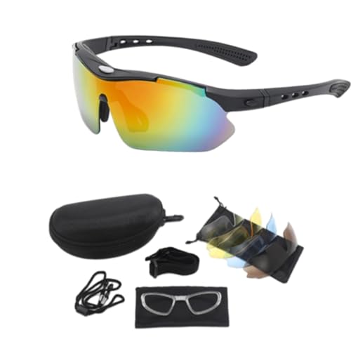 Baoblaze Fahrradbrille, Sport-Sonnenbrille, tragbare Brille, Reitbrille, polarisierte Sonnenbrille zum Wandern, Reiten, Radfahren, Schwarz von Baoblaze