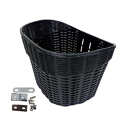 Baoblaze Fahrradkorb vorne, Rattan-Imitat, abnehmbare Fahrradaufbewahrungskörbe, Damen und Herren, Vintage-Stil, wasserdichter, L SCHWARZ Baoblaze Fahrradkorb vorne, Rattan-Imitat, abnehmbare Fahrradaufbewahrungskörbe, Damen und Herren, Vintage-Stil, wasserdichter, L SCHWARZ von Baoblaze