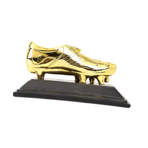 Baoblaze Gold Boot Fußballtrophäe Fußballspieltrophäe Skulptur Harztrophäe für Heimdekoration Eingang Wohnzimmer Bücherregal Requisiten, Gold von Baoblaze