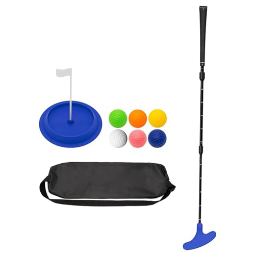 Baoblaze Golf-Putter, einziehbarer, Rutschfester Griff, Golf-Putting-Schläger mit 6 Golfbällen, tragbares Golf-Putting-Übungsgerät für Männer und Frauen, Blau von Baoblaze