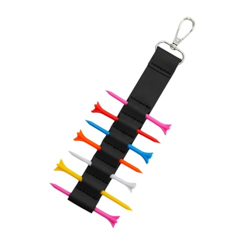 Baoblaze Golf Tee Halter, Golf Tee Tasche, Hüfttasche, Präsentationskoffer, Golf Trainingszubehör, Aufhängegurt, Praktisch mit 7 Tees Set, Schwarz von Baoblaze