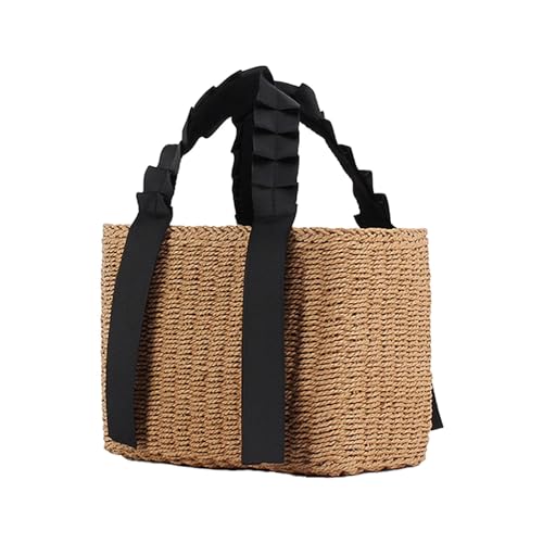 Baoblaze Handgewebte Tasche mit Tragegriff Oben, Reisetasche für Strandurlaub, Reisen, lässige Damen, Hellbraun Baoblaze Handgewebte Tasche mit Tragegriff Oben, Reisetasche für Strandurlaub, Reisen, lässige Damen, Hellbraun von Baoblaze