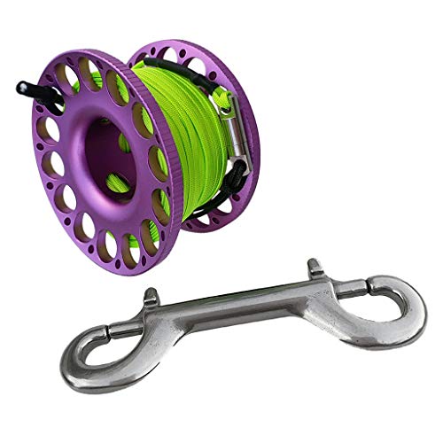 Baoblaze Hohe Qualität Aluminium Mini Reel Fingerreel Unterwasser Sport Finger Reel mit 15/30 Meter Leine und Karabinerhaken - Lila 30m von Baoblaze