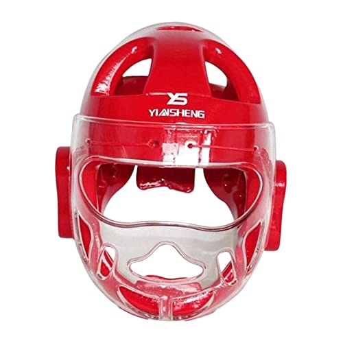 Baoblaze Karate Headgear Safety Head Guard Verstellbarer Gesichtsschutz für Sanda Kickboxen, Rot, S von Baoblaze