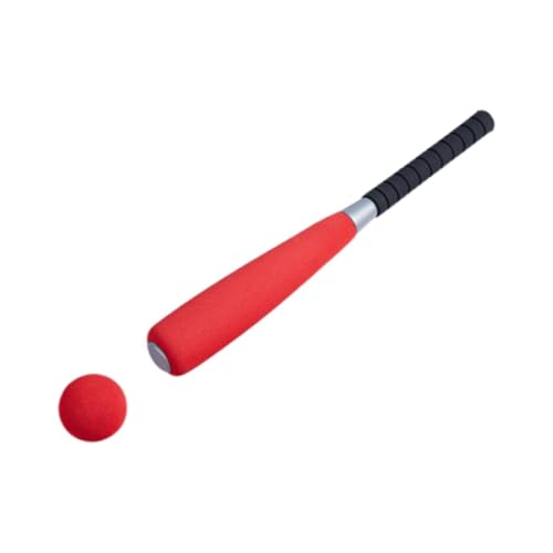 Baoblaze Kinder-Baseballschläger und Ball aus Schaumstoff, Kinder-Baseball-Set, Kinder-Spielzeug aus NBR-Schaumstoff, 61 cm, T-Ballschläger, Softballschläger, Rot von Baoblaze