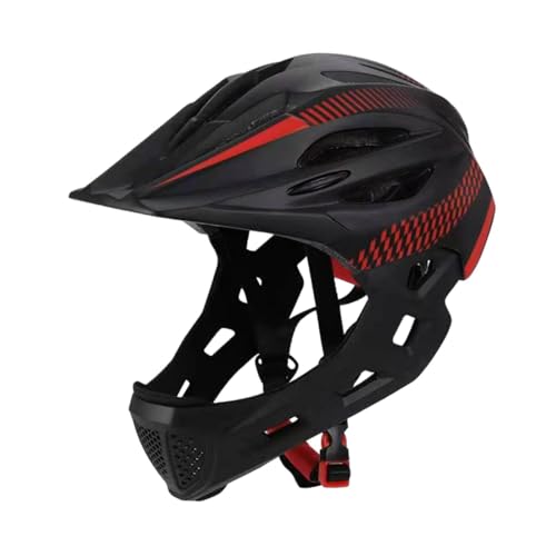 Baoblaze Kinder Fahrradhelm Integralhelm Einstellbar Tragbarer Fahrradhelm Kinder Fahrradhelm für Skateboarding Klettern, Schwarz Rot von Baoblaze