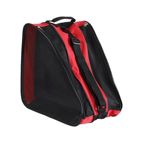 Baoblaze Unisex Rollschuhtasche, Rollerskates Bag mit Verstellbarem Schultergurt, Schlittschuhe Transporttasche, Schlittschuhe Aufbewahrungstasche, Eislauf Inliner Tasche für Kinder Erwachsene, Rot von Baoblaze