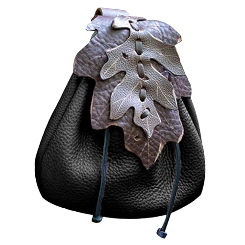 Baoblaze Taillen-Kordelzug-Tasche, lässige Gürteltasche für Männer, Rollenspiele, Partys, Festivals, Frauen, Schwarz von Baoblaze