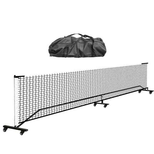 Baoblaze Tragbares Pickleball-Netz-Set, Pickleball-Netz mit Rädern mit Metallrahmenständer, 22 Fuß bewegliches Tennisnetz für Indoor-Outdoor-Spiele von Baoblaze