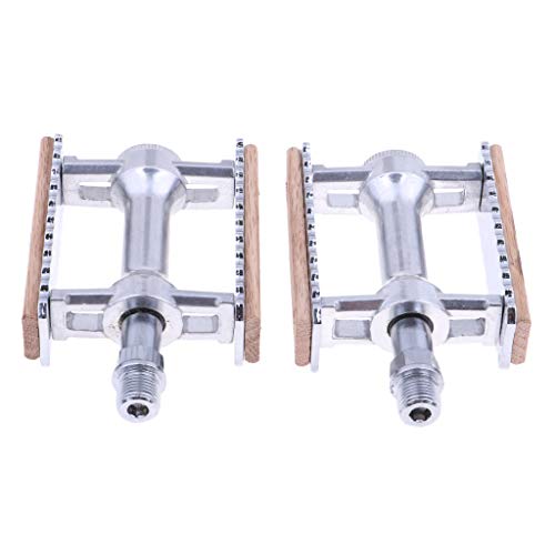 Baoblaze Vintage Aluminium Holz Fahrradpedale Bike Pedale Mountainbike Pedale für Mountainbike, Silber Baoblaze Vintage Aluminium Holz Fahrradpedale Bike Pedale Mountainbike Pedale für Mountainbike, Silber von Baoblaze