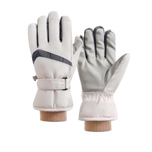 Baoblaze Winter-Snowboard-Handschuhe, Schnee-Handschuh, mit Fleece gefüttert, für kaltes Wetter, Winddichte Winter-Handschuhe, Winter-Ski-Handschuhe für, Beige von Baoblaze