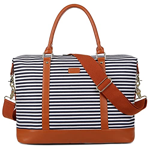 BAOSHA HB-28 Damen-Reisetasche aus Segeltuch, Wochenendtasche, Übernachtung, Handgepäcktasche, blau, 16 x 12 x 8 inch, Modern BAOSHA HB-28 Damen-Reisetasche aus Segeltuch, Wochenendtasche, Übernachtung, Handgepäcktasche, blau, 16 x 12 x 8 inch, Modern von Baosha