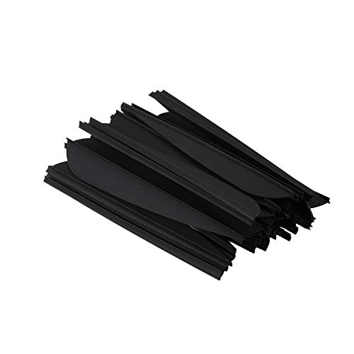 Barabesty Pfeile Vanes 4 Kunststoff Befiederung Fuer DIY Bogenschiessen Pfeile 50 Pack (Schwarz) von Barabesty