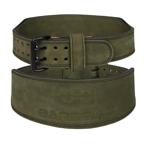 BARBELTS Premium Gewichthebergürtel aus Leder 8mm - Bodybuild Gürtel, Krafttraining, Crossfit, Leder Gewichtheben Gürtel - für Damen und Herren (Venom, L) von Barbelts