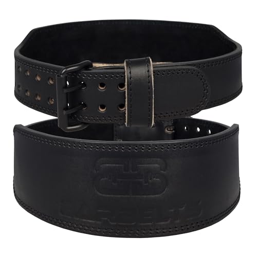 BARBELTS Premium Gewichthebergürtel aus Leder 8mm - Bodybuild Gürtel, Krafttraining, Crossfit, Leder Gewichthebergürtel - für Damen und Herren (Black, XL) von Barbelts