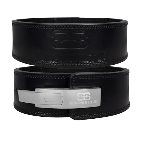 BARBELTS Premium Lever Belt Onyx - Stahlbuckle, Powerlifting-Gürtel, 100% Leder, Gewichtlifting Belt für Krafttraining geeignet für Damen und Herren (13mm - Schwarz, XS) von Barbelts