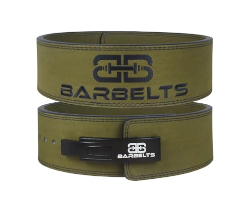 Barbelts Powerlifting Gürtel 10mm Grün - Lever Belt - Gewichthebergürtel - Leder (XS) von Barbelts