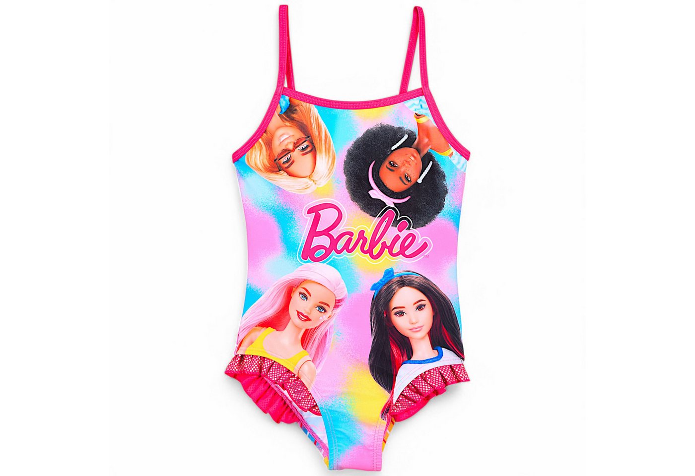 Barbie Badeanzug Mädchen Schwimmanzug mit Rüschen Gr. 104 - 140 cm Barbie Badeanzug Mädchen Schwimmanzug mit Rüschen Gr. 104 - 140 cm von Barbie