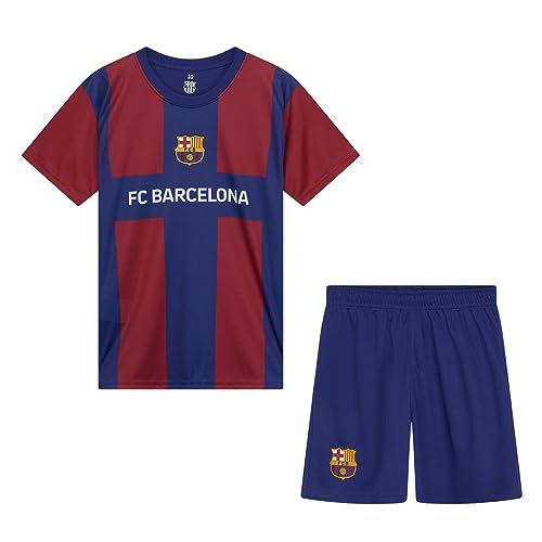 Barcelona Morefootballs - Offizielles FC Home Trikot Set für Kinder - 2023/2024-140 - Barça Trikot - Fussball Shirt und Shorts von Barcelona