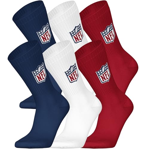 NFL SHIELD 6pk Crew Socks - BLU/WHT/RED - 39/42 von NFL