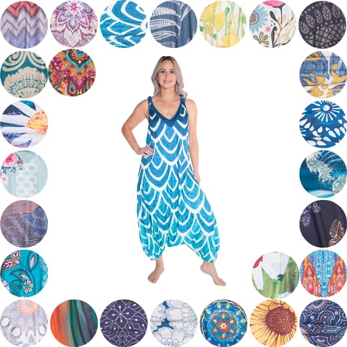 Barielle 10015 Bohemian Jumpsuit, Harem Jumpsuit, Hippie Boho Haremshose, bunter Einteiler, 26 verschiedene Motive, S/M Barielle 10015 Bohemian Jumpsuit, Harem Jumpsuit, Hippie Boho Haremshose, bunter Einteiler, 26 verschiedene Motive, S/M von Barielle