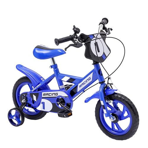 Baroni Toys Blaues Kinderfahrrad mit Stützrädern, Sportfahrrad für Kinder aus Stahl, Kinderfahrrad mit Rädern, Fahrrad für Kinder von 4 bis 7 Jahren, Größe 12 Zoll Baroni Toys Blaues Kinderfahrrad mit Stützrädern, Sportfahrrad für Kinder aus Stahl, Kinderfahrrad mit Rädern, Fahrrad für Kinder von 4 bis 7 Jahren, Größe 12 Zoll von Baroni Toys