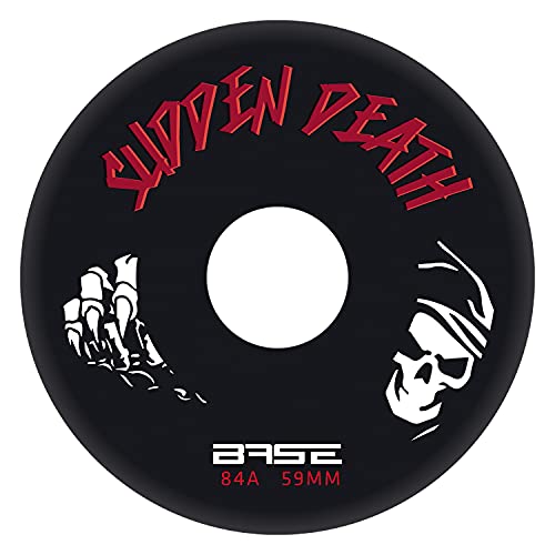 Base Unisex – Erwachsene Udendørs inlinerruller til døre BASE Outdoor Inliner Rollen Pro Sudden Death 4 er Pack 76 mm 84A H rte extrem haltbar, Schwarz, EU von BASE