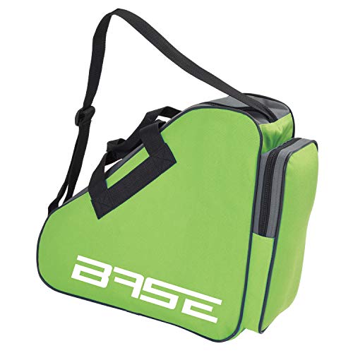 BASE - Skatebag I Schlittschuhtasche mit Henkeln I Eishockey-Bag mit Reisverschluss & praktischen Fächern I inkl. verstellbarem Trageriemen, grün von BASE