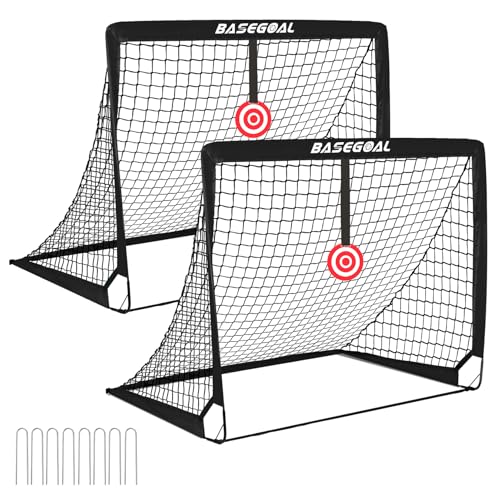 BaseGoal Fussballtor Kinder Pop-Up Fussballtore Faltbar Fußball Tore mit 8 U-förmige Bodennägel und Tragetasche für Garten Hinterhoftraining Spielplatz und Freiluft Sportspiele BaseGoal Fussballtor Kinder Pop-Up Fussballtore Faltbar Fußball Tore mit 8 U-förmige Bodennägel und Tragetasche für Garten Hinterhoftraining Spielplatz und Freiluft Sportspiele von BaseGoal