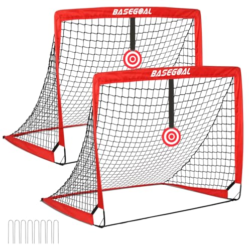 BaseGoal Fußballtore Kinder Set 2er Pop-Up Fussballtor Faltbar Fußball Tore mit 8 U-förmige Bodennägel und Tragetasche für Garten Hinterhoftraining Spielplatz und Freiluft Sportspiele BaseGoal Fußballtore Kinder Set 2er Pop-Up Fussballtor Faltbar Fußball Tore mit 8 U-förmige Bodennägel und Tragetasche für Garten Hinterhoftraining Spielplatz und Freiluft Sportspiele von BaseGoal