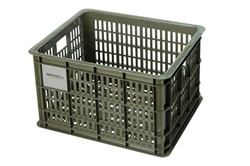 Basil B.V. Unisex – Erwachsene Crate Fahrradkorb, Grün, 34x40x25cm,27ltr von Basil