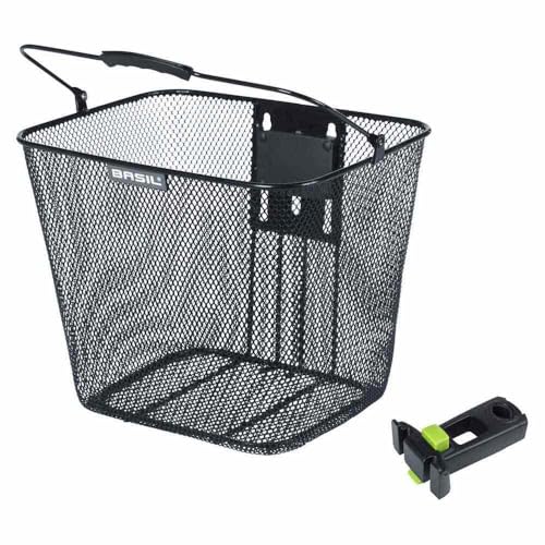 Basil Bilbao Fahrradkorb vorne KF, Schwarz – Abnehmbarer Lenkerkorb, wetterfest, robust, ideal für tägliche Einkäufe und Ausflüge. Basil Bilbao Fahrradkorb vorne KF, Schwarz – Abnehmbarer Lenkerkorb, wetterfest, robust, ideal für tägliche Einkäufe und Ausflüge. von Basil