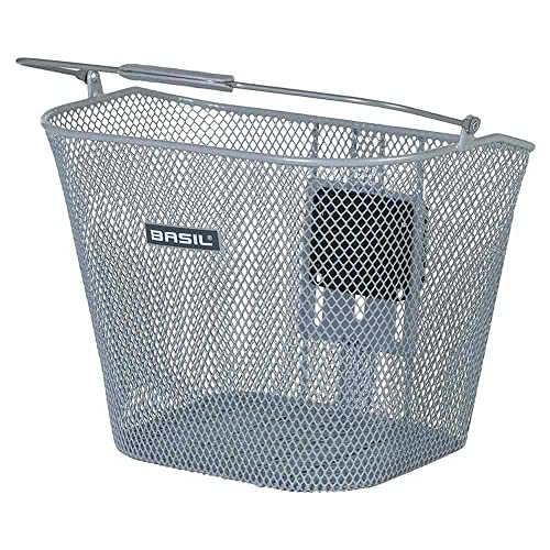 Basil Unisex – Erwachsene Bremen KF Vorderradkorb, Silber, 25 x 34 x 28 cm Basil Unisex – Erwachsene Bremen KF Vorderradkorb, Silber, 25 x 34 x 28 cm von Basil