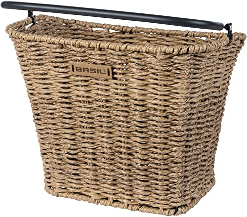 Basil Unisex – Erwachsene Bremen Rattanlook Vorderrrad-Korb, Braun, One Size Basil Unisex – Erwachsene Bremen Rattanlook Vorderrrad-Korb, Braun, One Size von Basil